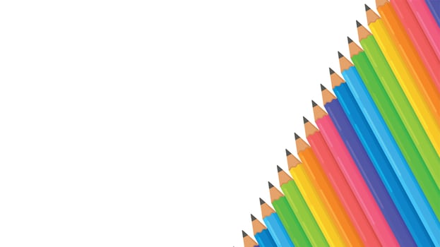 A colorful background of pencils. Vector illustration of pencils for drawing.