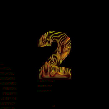 Wavy line number 2. Number with motion wave. number 2. Number logo with colorful twisted lines. Creative vector illustration with zebra, sea, print and wavy pattern lines.