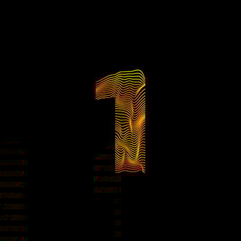 Wavy line number 1. Number with motion wave. number 1. Number logo with colorful twisted lines. Creative vector illustration with zebra, sea, print and wavy pattern lines.