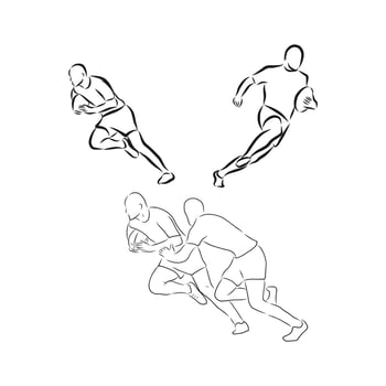 rugby american football vector sketch
