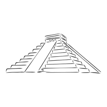 mexican pyramid vector sketch