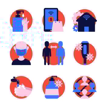 Set of New Normal Icons vector