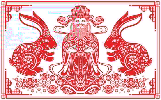 Happy chinese new year 2023 year of the rabbit vector