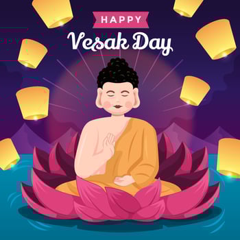 Happy Vesak Day Concept vector