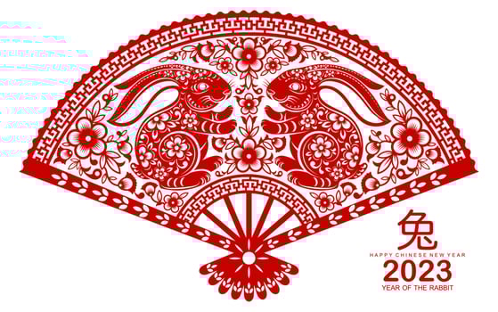 Happy chinese new year 2023 year of the rabbit vector