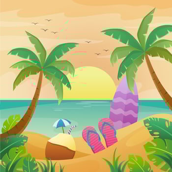 Enjoy the Sunset on the Beach vector