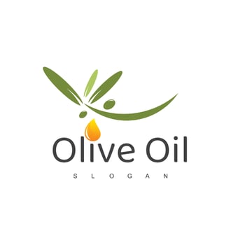 Olive Oil Logo With Droplet Symbol vector