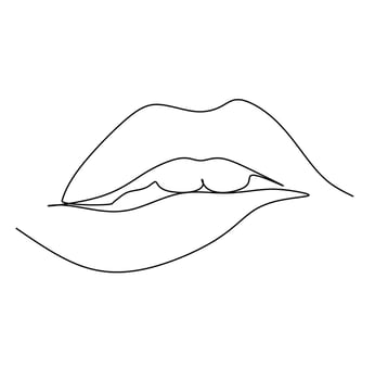 Continuous one line drawing of  sexy woman's lips. Vector illustration modern single line draw for poster or wall decoration and beauty promotion media