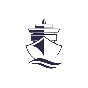 ship vector logo template illustration isolated on white background. boat image. ship icon. ship logo for transportation or travel industry. ship symbol.
