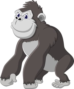 Funny gorilla cartoon vector