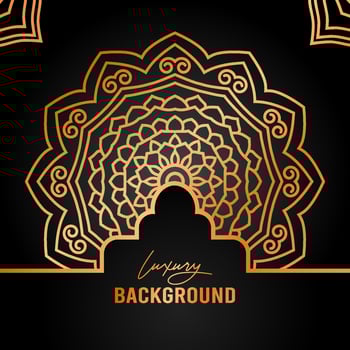 Luxury Arabesque Mandala Background with golden elements. Arabic Islamic east style, Ramadan Style Decorative mandala. Mandala for print, vector