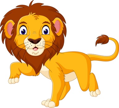 Cute lion cartoon vector