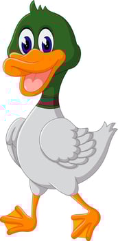 Cute cartoon duck vector