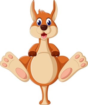 Cute kangaroo cartoon vector
