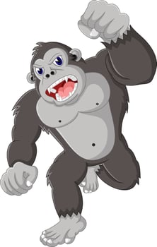 Angry gorilla cartoon vector