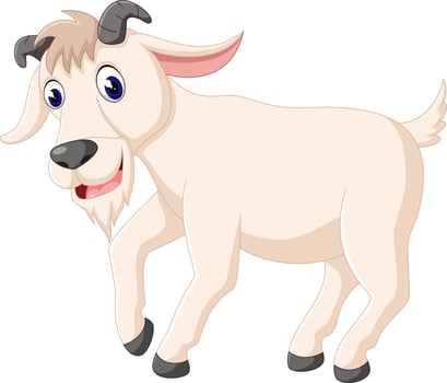 Cute goat cartoon vector