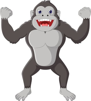 Angry gorilla cartoon vector
