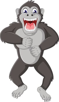 Angry gorilla cartoon vector