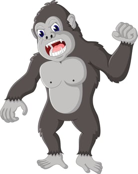 Angry gorilla cartoon vector