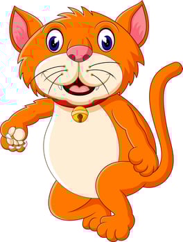 Cute tiger cartoon roaring vector