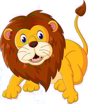 Cute lion cartoon vector