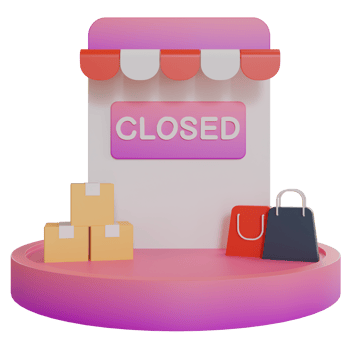 3D Illustration object icon closed shop png