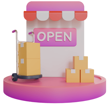 3D Illustration object icon open shop png