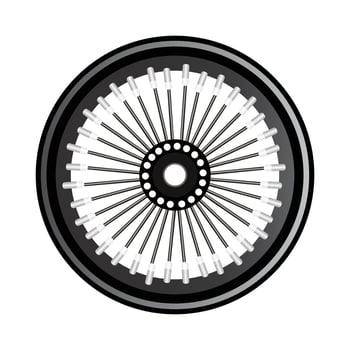 Realistic wheel part of a motorcycle vector illustration