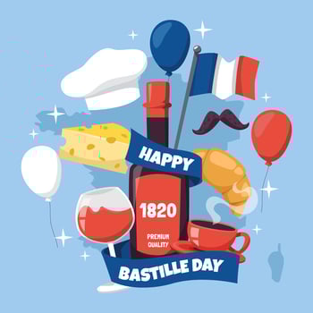 Celebrates Bastille Day vector