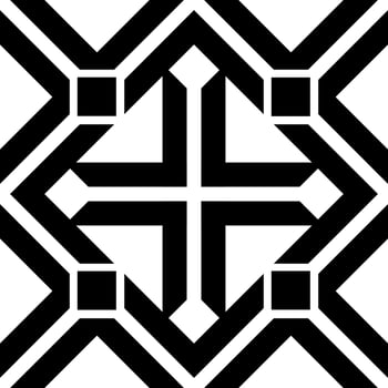 black white asian floral ethnic geometric vector
