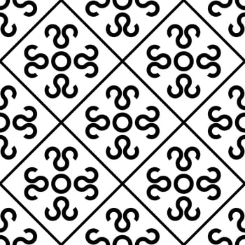 black white asian floral ethnic geometric vector