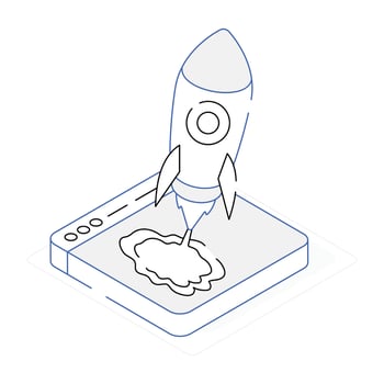 Premium isometric icon of website launch vector
