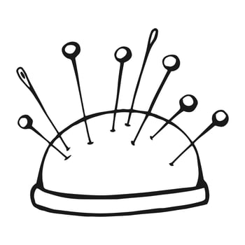 Needler. Sewing tools Hand drawn illustration converted to vector. vector
