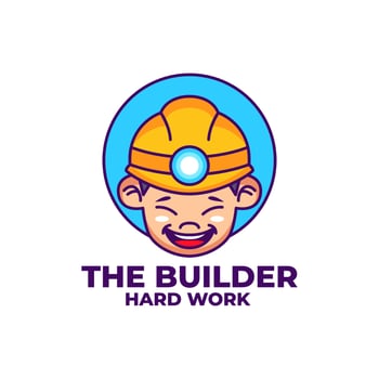 Builder Mascot Logo Design Templates vector