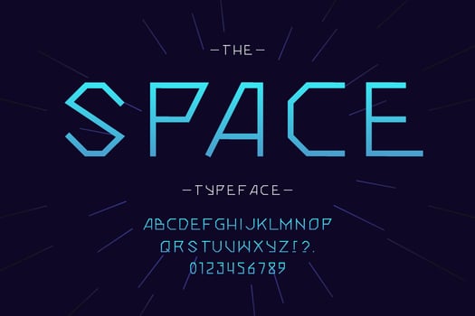 space vector font trendy typography