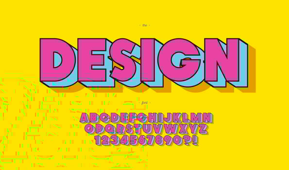 Vector design font pop art style for banner