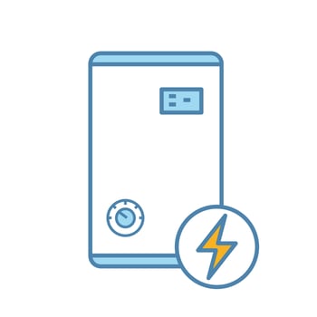 Electric heating boiler color icon. House central heater. Heating system. Isolated vector illustration
