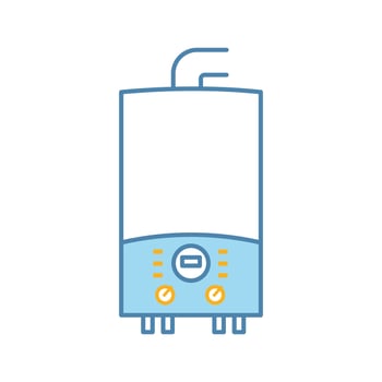 Electric heating boiler color icon. House central heater. Heating system. Isolated vector illustration