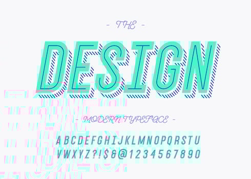 Vector bold design font modern typography
