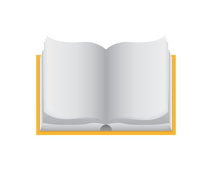 Open book top view isolated on background vector