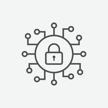Cyber security icon vector. Security symbol. Artificial Intelligence Keyhole icon vector. vector