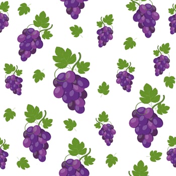 Seamless pattern grape vector reallistic
