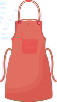 Red apron for cooking semi flat color vector object