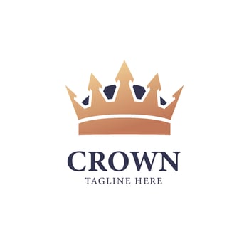 Crown logo. illustration of golden crown looks elegant and confident vector