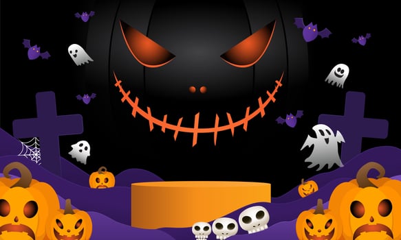 Halloween background For a party and sale on Halloween night.Happy Halloween banner. vector