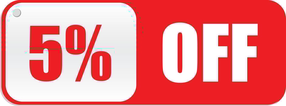5 Percentage Off  badge Vector Graphics