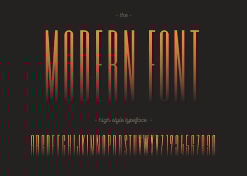 Vector modern alphabet trendy typography