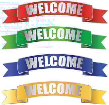 Welcome banner flag Vector Graphics