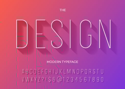 Design modern typeface with shadow vector