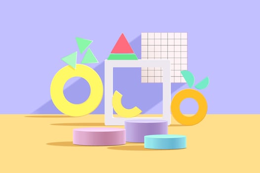 Abstract colorful geometric shape background, modern minimalist mock up for podium display or showcase vector